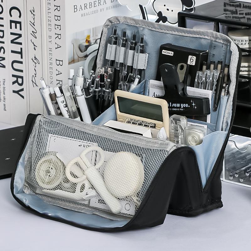 High Looking Large Capacity Pencil Case Simple Stationery Box Student Stationery Bag Storage Bag Office Stationery Supplies