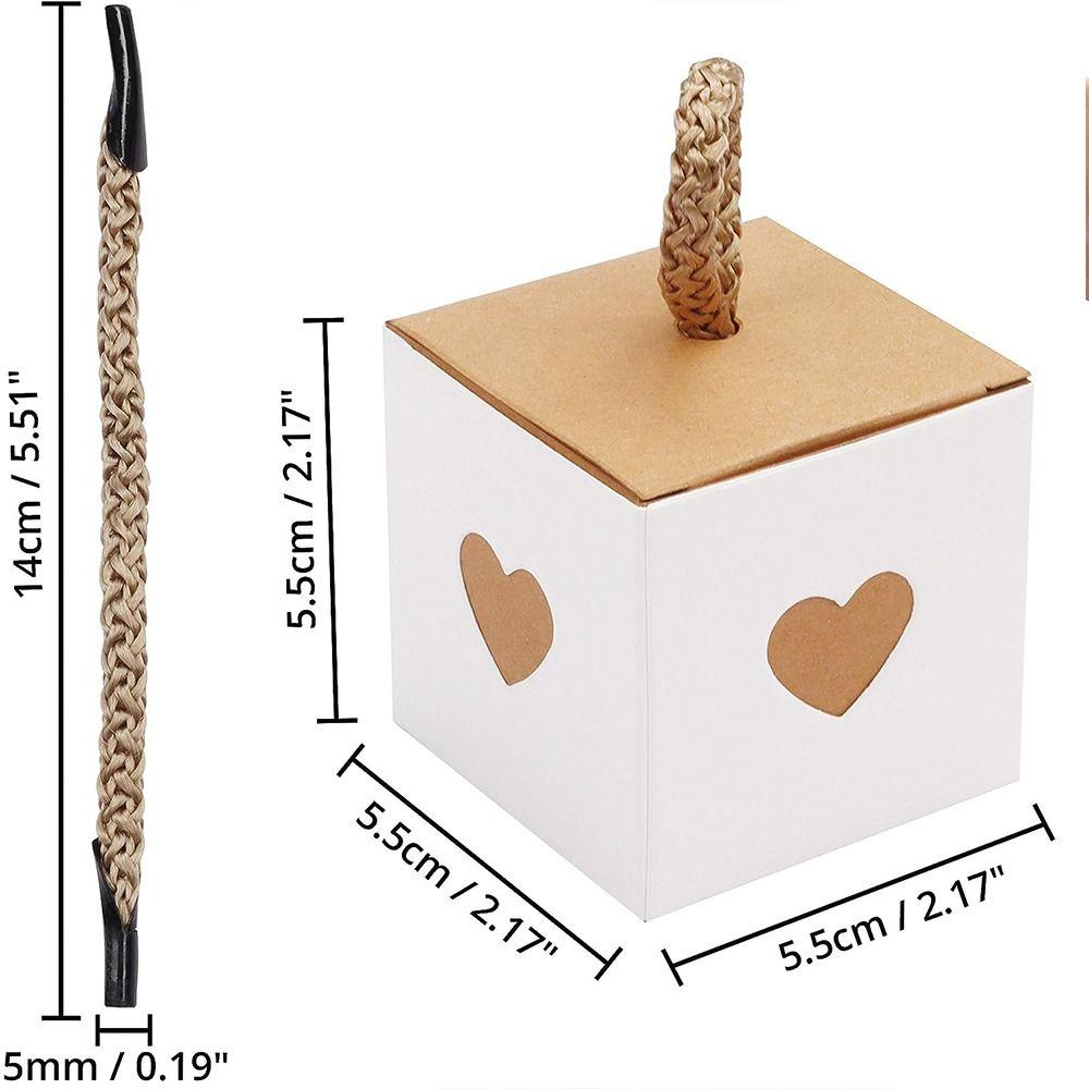 10pcs White & Brown Heart Chocolate Candy Boxes Mini Gift Packaging Boxes  Baby Shower