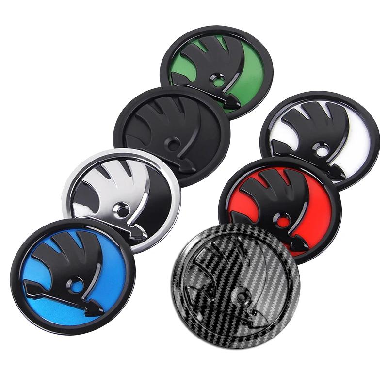 DDWO5 Car Front Hood Emblem Decoration Rear Trunk Badge For Skoda Octavia A5 A7 Fabia MK2 MK3 Superb Kamiq Rapid Yeti Citigo S Kodiak