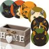 Heat Insulation Pads Wooden Cat Coasters, Decorative Resistant Table Mats, Non-slip Cup Coasters for Drinks Hot And Desk Protection Tableware