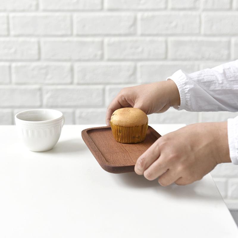 Japanese Solid Wood Rectangular Walnut Tray - Dinner, Dessert, or Fruit Plate