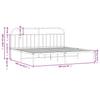 Metal Bed Frame with Headboard White 193 x 203 cm