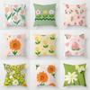 Nordic Modern Flower Pillow Combination Orange Plant Pillow Sofa Cushion Pillowcase Office Cushion Nap Pillowcase