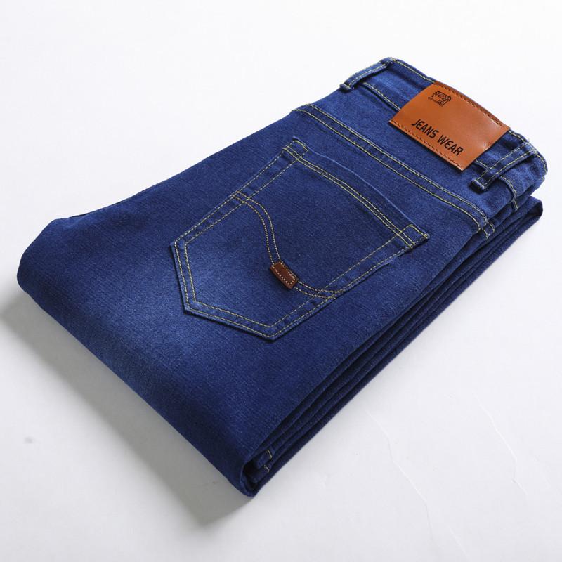 Эластичные джинсы мужские весенние новые узкие брюки мужские прямые брюки большого размера