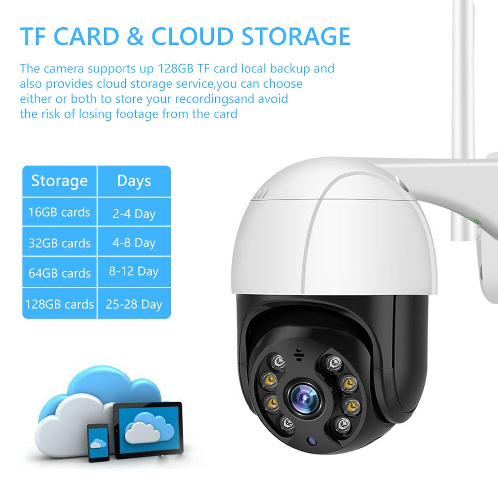 1080P Outdoor PTZ Security Camera 2MP Outdoor Waterproof WiFi Surveillance Camera with Night Vision