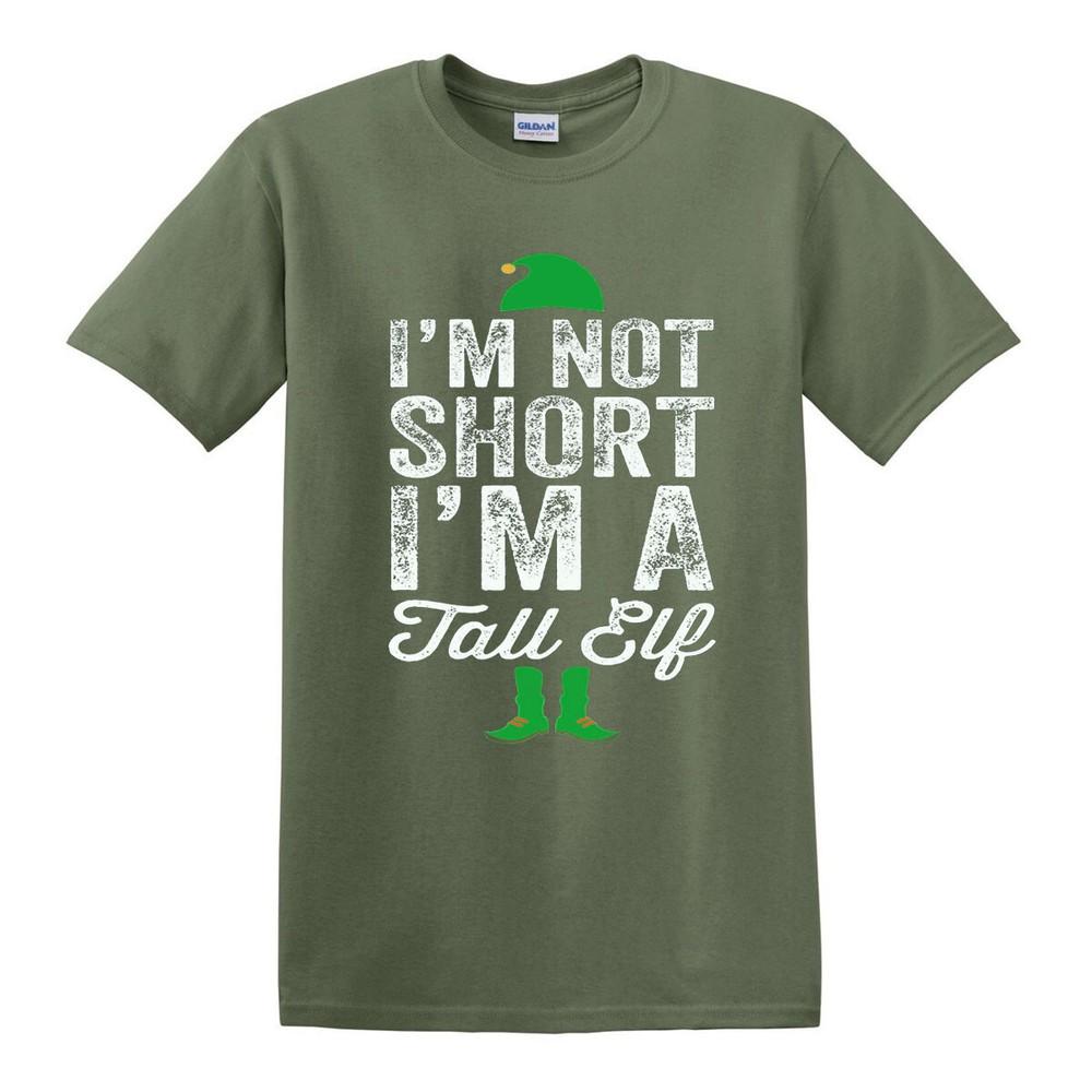IM NOT SHORT IM A TALL ELF TSHIRT Christmas Elf Funny Xmas Santa Tshirt Top