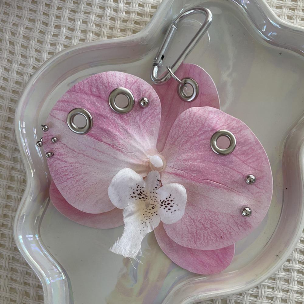 Backpack Decoration Orchid Lily Keychain Colorful Backpack Hangings Decor Flower Bag Pendant