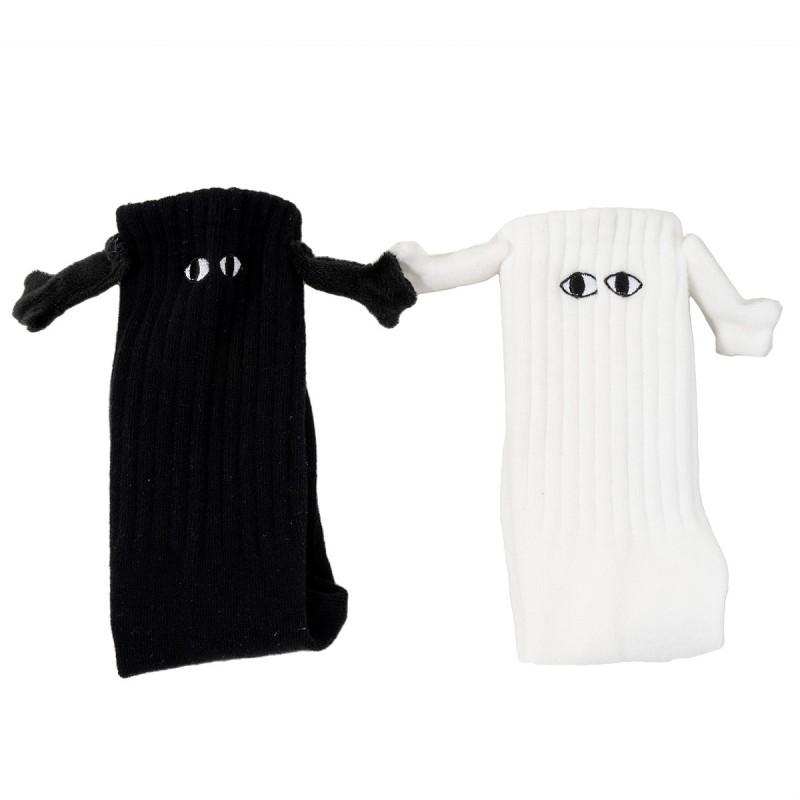 Christmas Couple Mid-Calf Socks 3D Eyes Funny Breathable All-Match