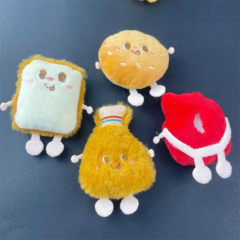 2 шт. гамбургеры жареные куриные ножки хлеб плюшевая кукла кулон брелок мультфильм смешная кукла брошь рюкзак украшения подарки