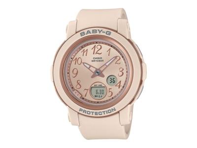 Часы Baby-G BGA-290SA-4AJF с широким циферблатом женские розовые бежевые аналоговые и цифровые