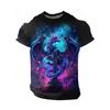 Men‘s T-Shirts 3D Dragon Print Short Sleeve Casual O Neck Pullover Street Outdoor Tops Tee Outdoor Sportshirt Oversized Clothing