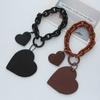 Keychain Pendant Chain Faux Leather Heart Pendant Stainless Portable Shoulder Bag Handbag Decoration Pendant Keyring Holiday Gift