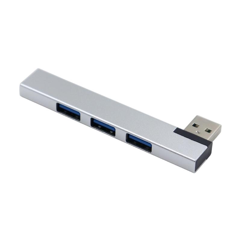 Алюминиевый 4-портовый USB-разветвитель с USB-коннектором под углом 90 градусов, экономичный удлинитель для ноутбука, ПК, консолей