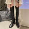 Fashion Fleece-Lined Elegant Heeled Autumn Winter Ladies Knee High Shaft Shoes Comfortable Goth On Offer Trend 2025 Women's Long Boots