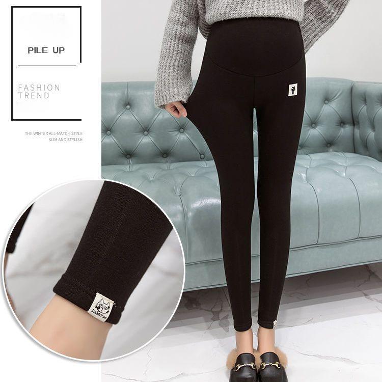 Леггинсы для беременных, утепленные и бархатные брюки для беременных, осенние и зимние леггинсы для беременных с поддержкой живота