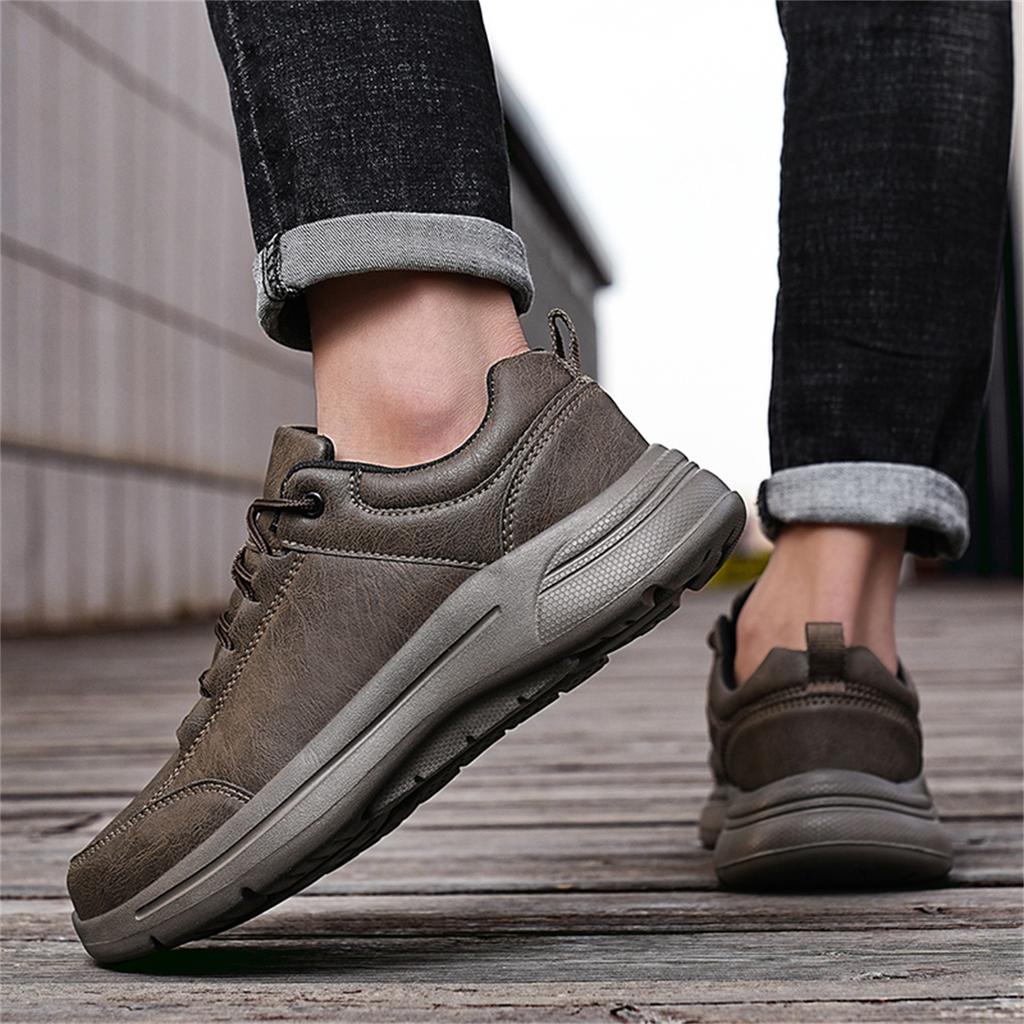 TUINANLE Ручная строчка Кожаные мужские ботинки Повседневная кожаная обувь Мужские ботильоны Крутая обувь Осень