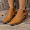 2024 Новые женские ботинки Ботильоны Ботинки Челси на толстом каблуке Римские остроносые повседневные туфли Простые удобные ботинки Женские ботинки Femenina