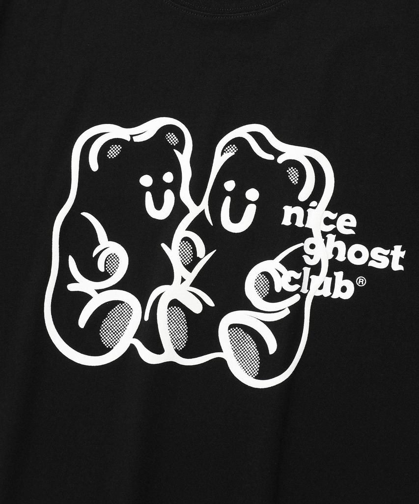 NICEGHOSTCLUB Футболка с мармеладным мишкой и логотипом_Черная(Ng2Emut501A)