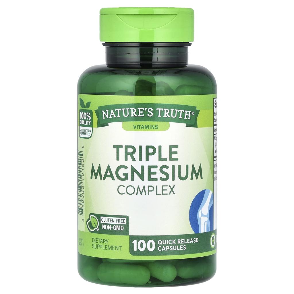 Nature'S Truth, Triple Magnesium Complex, Rapid Release Capsules, 100 Capsules (420Mg per Capsule)