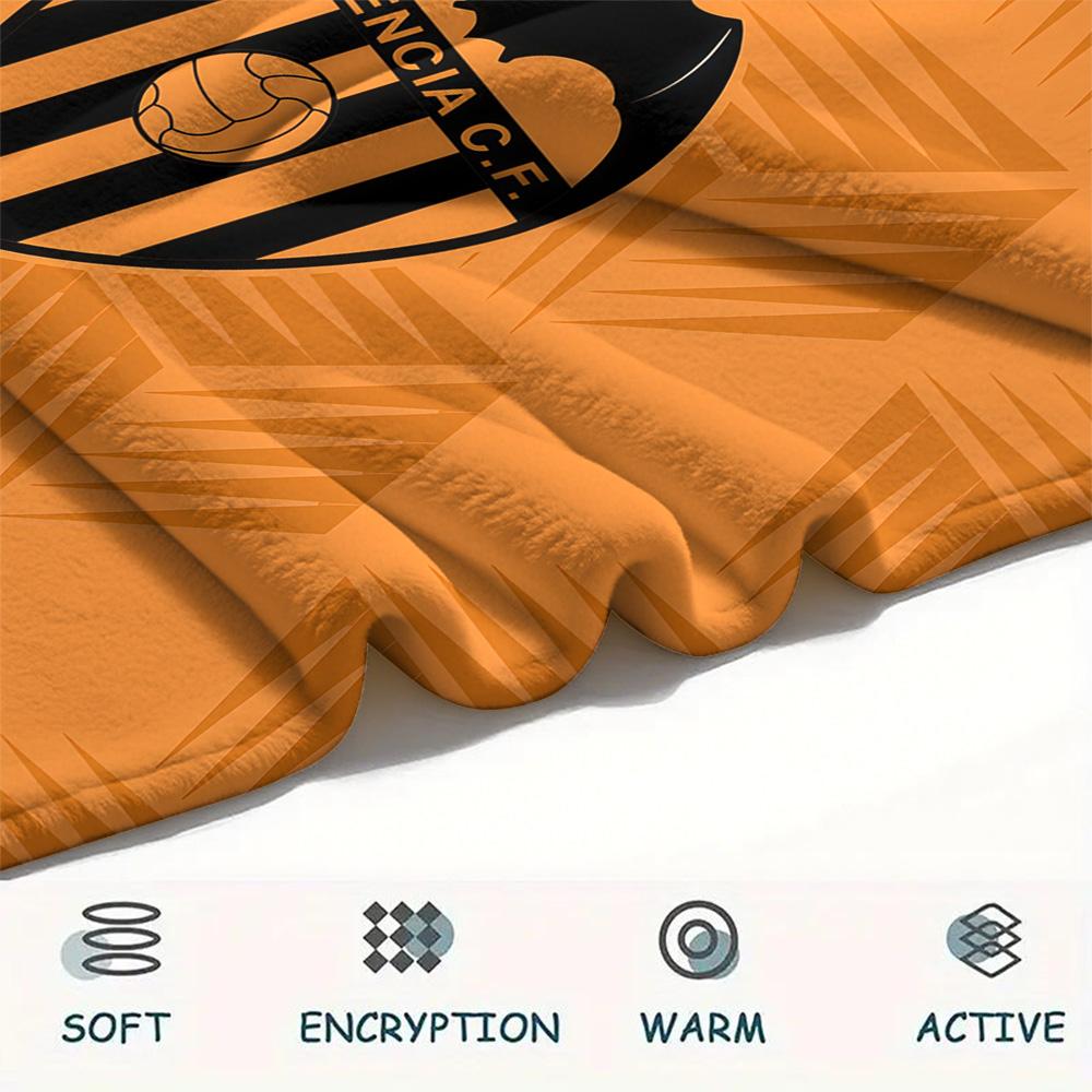 Valencia Club de Fútbol Flannel Blanket, High quality Comfortable for All Seasons, Home Decor, Warmth and Comfort