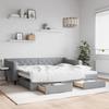 VidaXL Daybed with Trundle and Drawers Light Grey 90x200 Cm Fabric 3197462