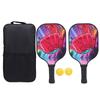 Pickleball Set 2 Fiberglass Lightweight Pickleball Paddles and 2 Ball 1 Carry Bag for Training Type