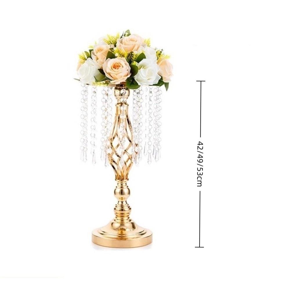 Хрустальный подсвечник Золотые обеденные подсвечники Модная ваза для цветов Свадебное украшение