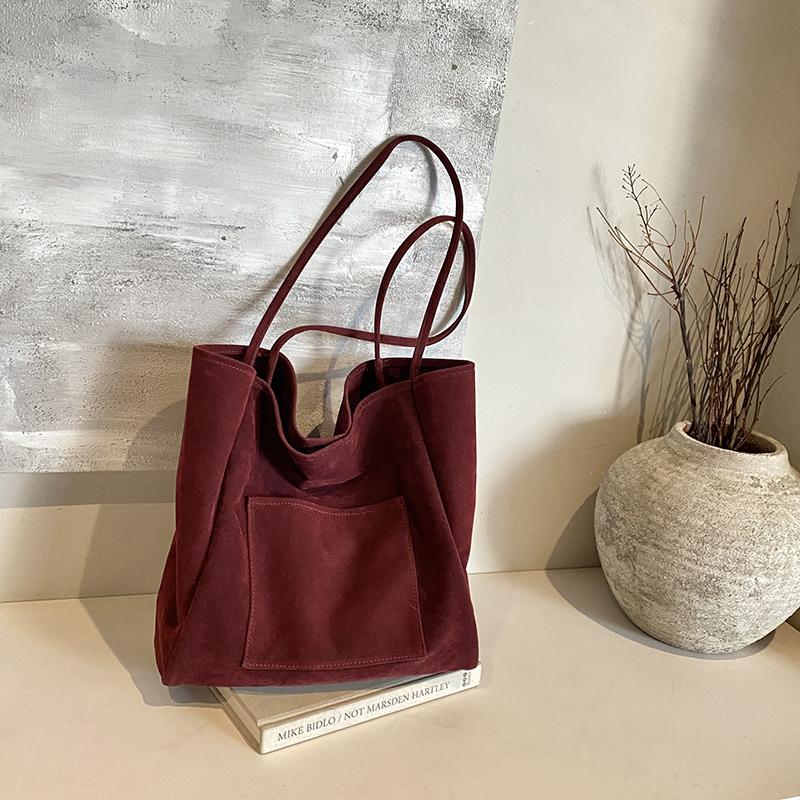 Повседневные сумки через плечо с застежкой-застежкой, высококачественные однотонные сумки для женщин из замши, женские сумки