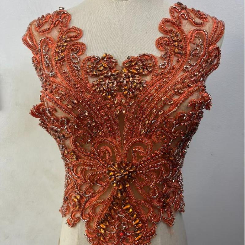 19 цветов Кристаллы ручной работы Бисер Кружево Пришивные Стразы Аппликации для Свадебных Костюмов Вечернего Платья Декор