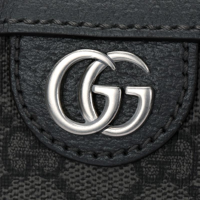 Gucci Сумка через плечо Ophidia с серебряным логотипом на молнии, холст и кожаная отделка, мужские сумки, серая, 699439-UULHK-8576
