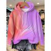 Womens Relaxed Fit Hooded Long Sleeve Sweatshirt With 3D Floral Plaid Print Breathable Comfort Casual Top