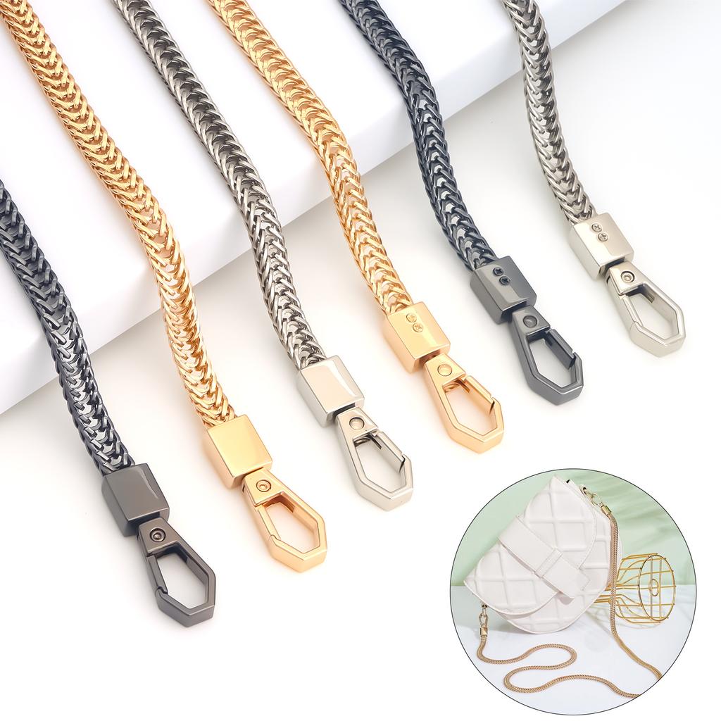 Snake Bone Chain Bag Iron Flat Bag Purse Chain Strap Accessories Shoulder Cross Body Handbag Strap Replacement DIY Purse Making