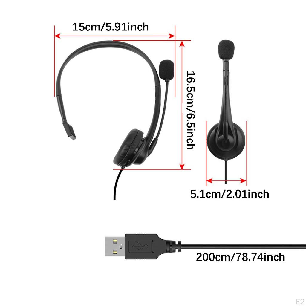 USB Headset with Microphone,Noise Cancelling Lightweight Sturdy Call Center Corded Headphone for