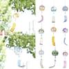 1PCS Japanese Glass Wind Chimes Hanging Craft Furin Cherry Blossom Pendant Home Office Decors Birthday Gift Christmas Gift