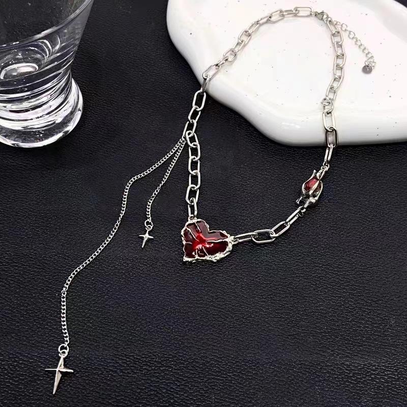 Ожерелье для женщин Sweet Cool Girl Punk Heart Chain Cuisine Jewelry ARI