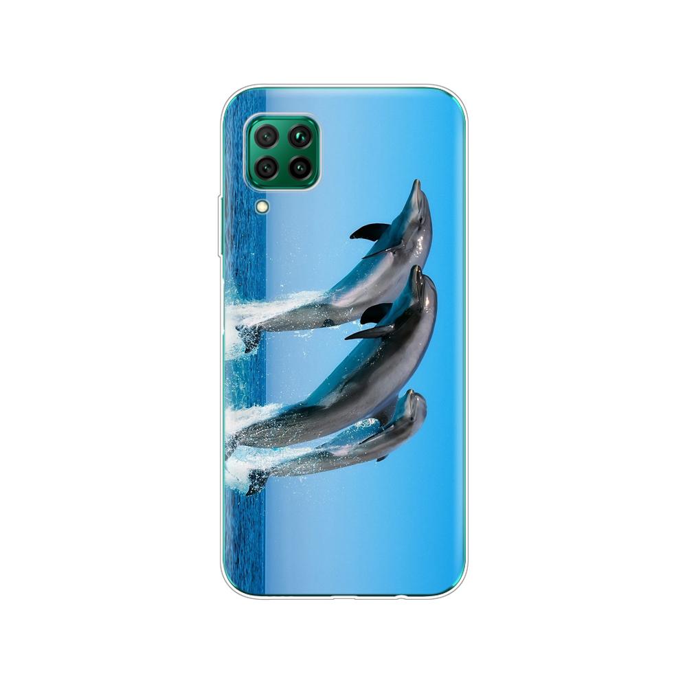 Чехол для huawei p40 lite E p40 pro P smart 2020 Чехол для huawei Y5P Y6P Y7P Y8P Y6S Y9S NOVA 5T дельфин танцует и прыгает