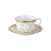 Noritake Чашка-блюдце пара кофе и 245 куб. см Trefolio 2 клиента Костяной фарфор и (набор для смены цвета) (для чая) приблизительно. Золото/Платина Золото/Платина