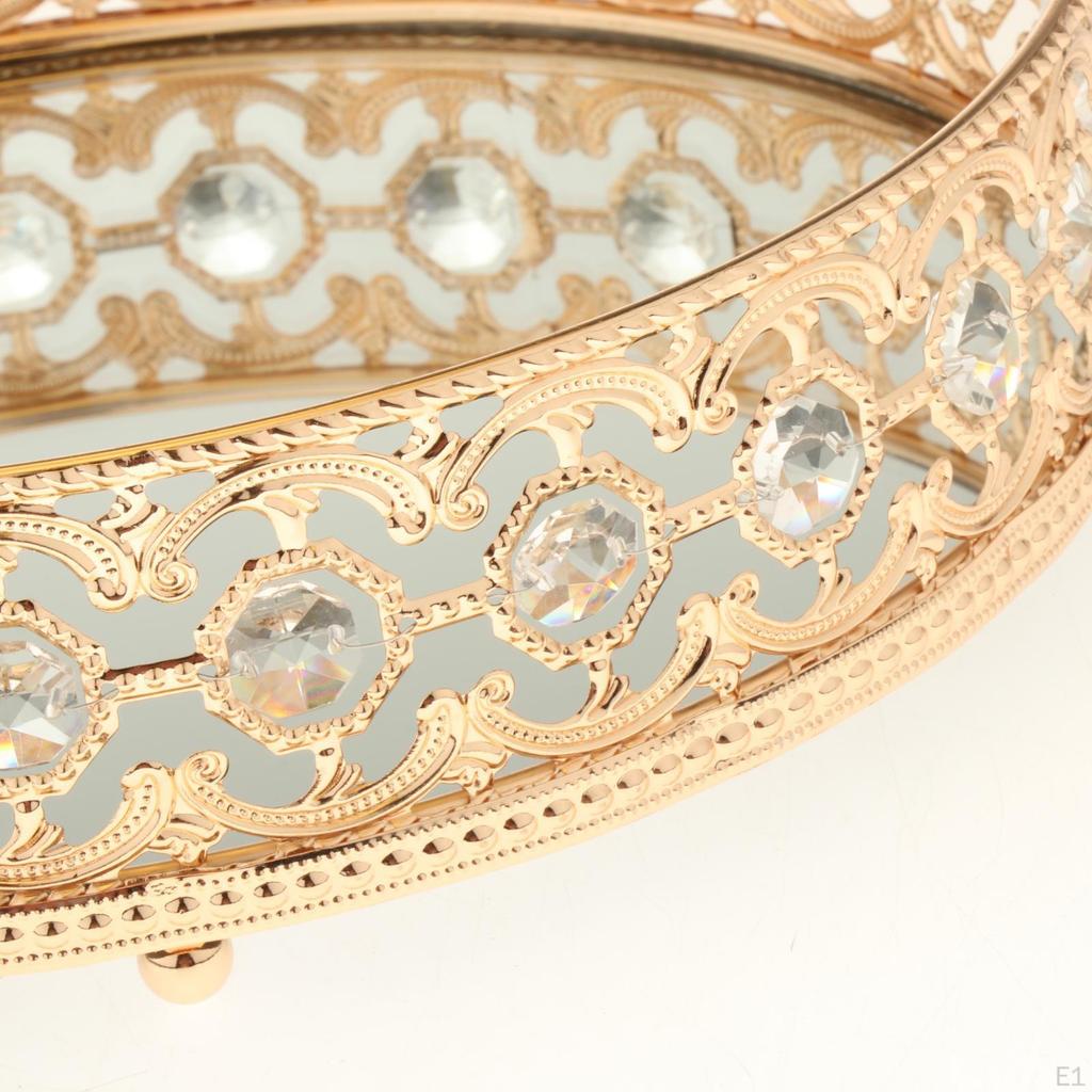 1 Piece Decorative Glass Mirror Makeup Tray Display Bathroom Wedding Decoration Birthday Gift