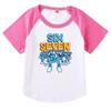 9193 Детская футболка для девочек Steal a Brainrot 67 Six Seven с принтом реглан с короткими рукавами, хлопковая