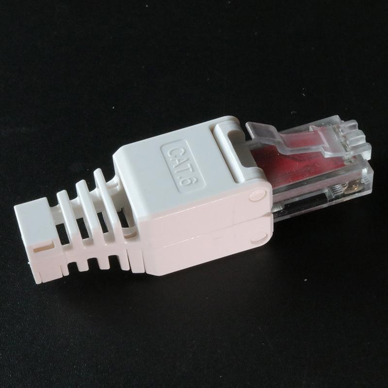 White Rj45 Tool-Less Connector No Crimp Connectors Cctv Ethernet Cable Head Plug