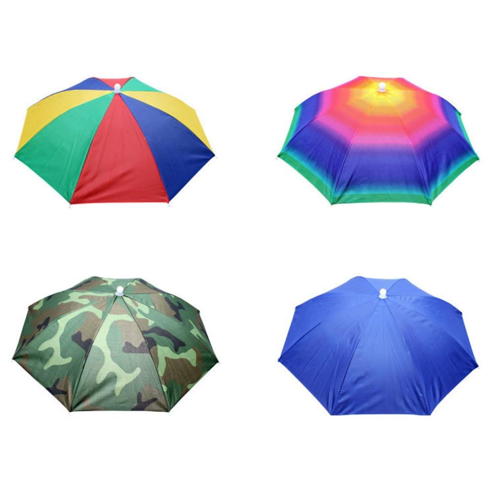 UV Protection Rain Umbrella Hat Foldable Fishing Headwear Cap Beach Umbrella Hat Sun Shade