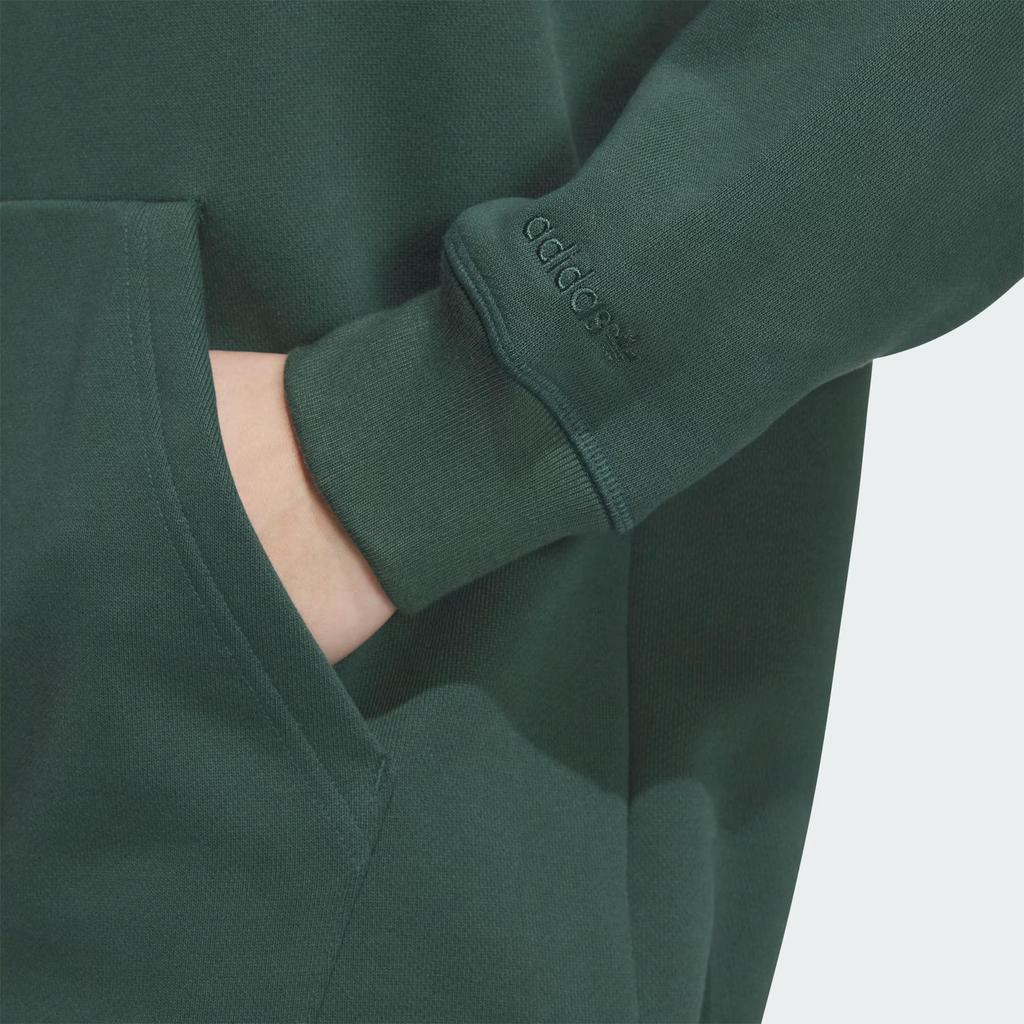 adidas Originals Men's Collegiate Badge Dark Green Fleece Hoodie JD3245