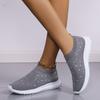 Fashion Crystal Breathable Mesh Sneaker Shoes for Women Comfortable Soft Bottom Flats Plus Size  Non Slip Casual Shoes Woman 2024