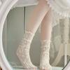 JK Women's Sweet Pile Socks Lace Flower Mesh Socks Female Small Fresh Mid-tube Socks Summer Thin Breathable Japanese Style