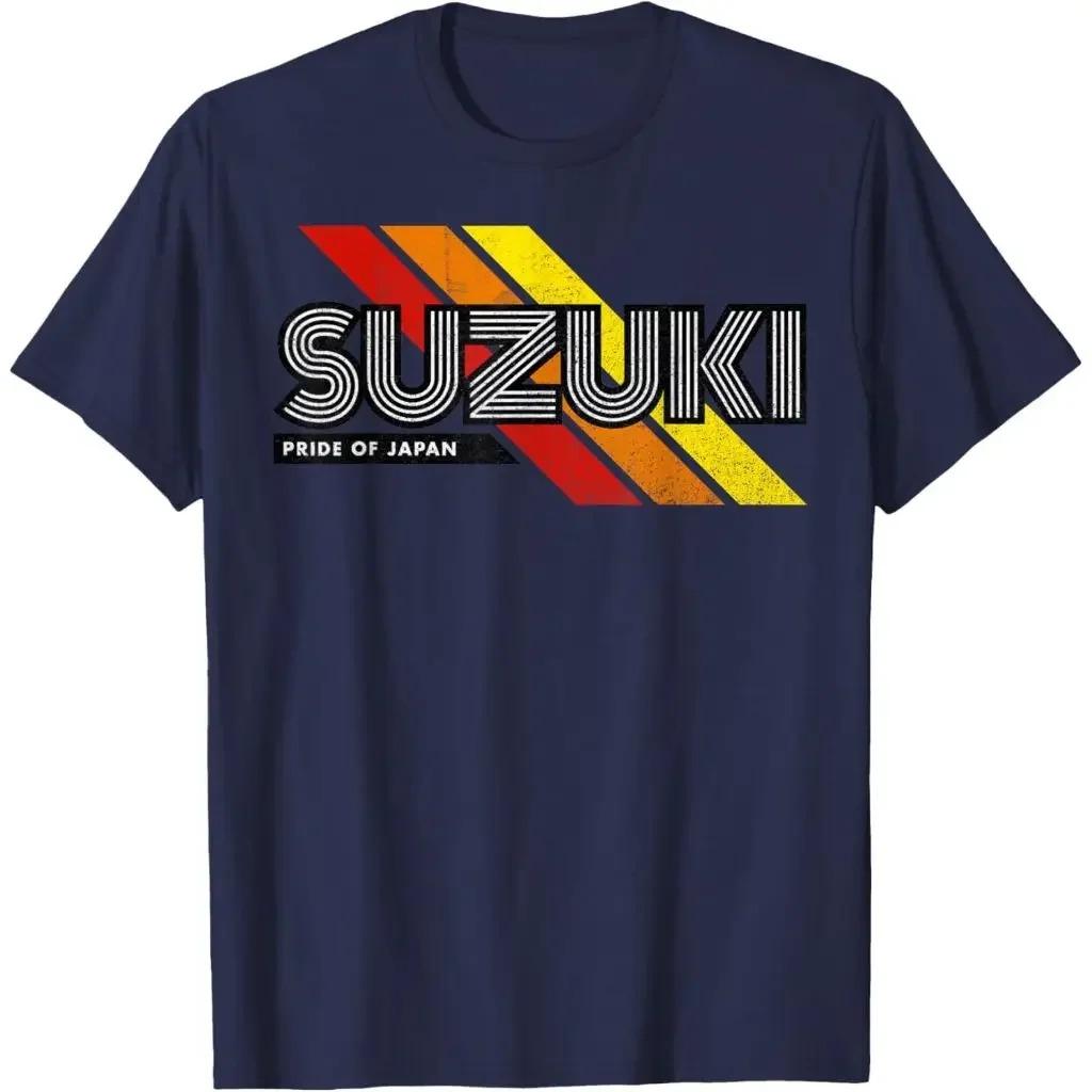 Мотоциклетный клуб Suzuki, мотоциклетная футболка с коротким рукавом, чистый хлопок, звук мотоцикла, летний уличный стиль, Streetwear, модная, хлопковая
