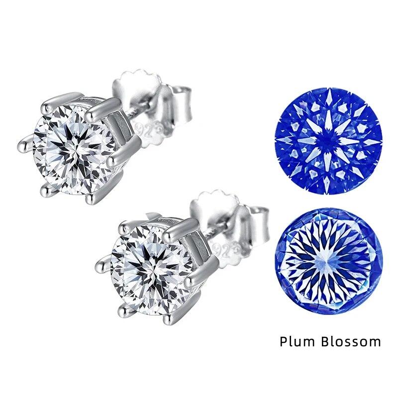 Серебро S925 1 карат с муассанитом для женщин, любовь 100, цветы сливы, сакура, изящные ювелирные изделия, свадебные серьги
