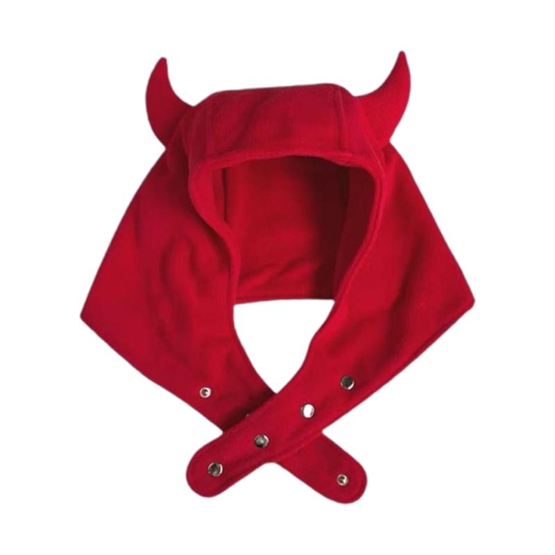 Однотонная шапка с защитой ушей, флисовая шапка, забавная шапка в форме воловьего рога, теплая пушистая зимняя флисовая шапка, подарки на день рождения для взрослых