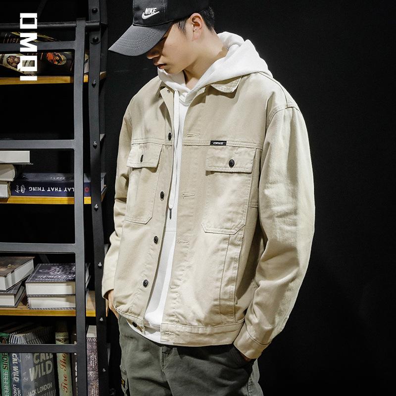 Мужская джинсовая куртка свободного покроя с лацканами, мужская свободная куртка American Flight Tooling большого размера