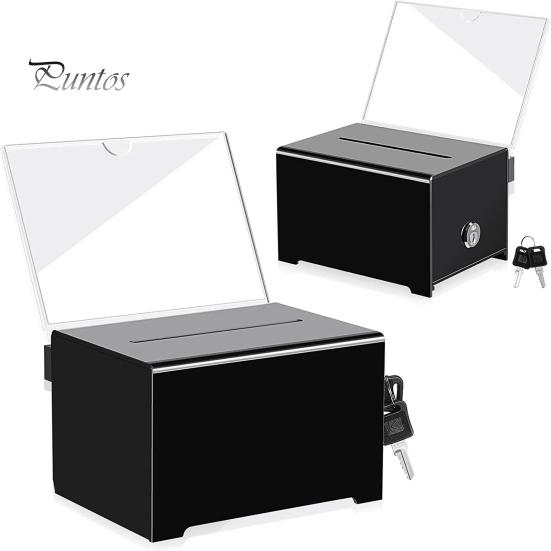 Акриловый ящик для пожертвований с замком Большая вместимость Высокопрочный ударопрочный легкий школьный ящик для голосования Ящик для предложений