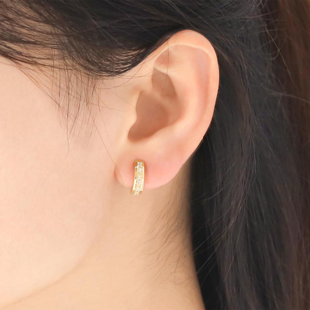 ESTELLE [Official] Women's Silver Earrings with Yellow Gold Plated Cubic Zirconia (Product Code: 0776-0071-0000-0000)